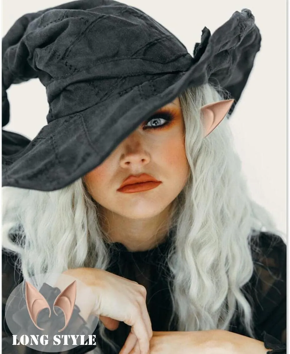 15 Elf Ear pairs - Latex Fairy Pixie Elf Ears for Cosplay, Halloween, Christmas, Anime Party Dress-Up Costume, Masquerade Bulk Accessories