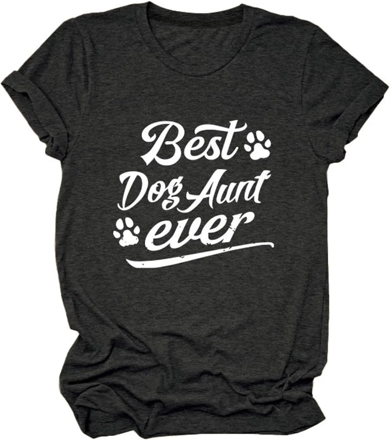Best Dog Aunt Ever Shirt Pet Lover Graphic T-Shirts for Women Casual Summer Tops Funny Animal Lover Tees