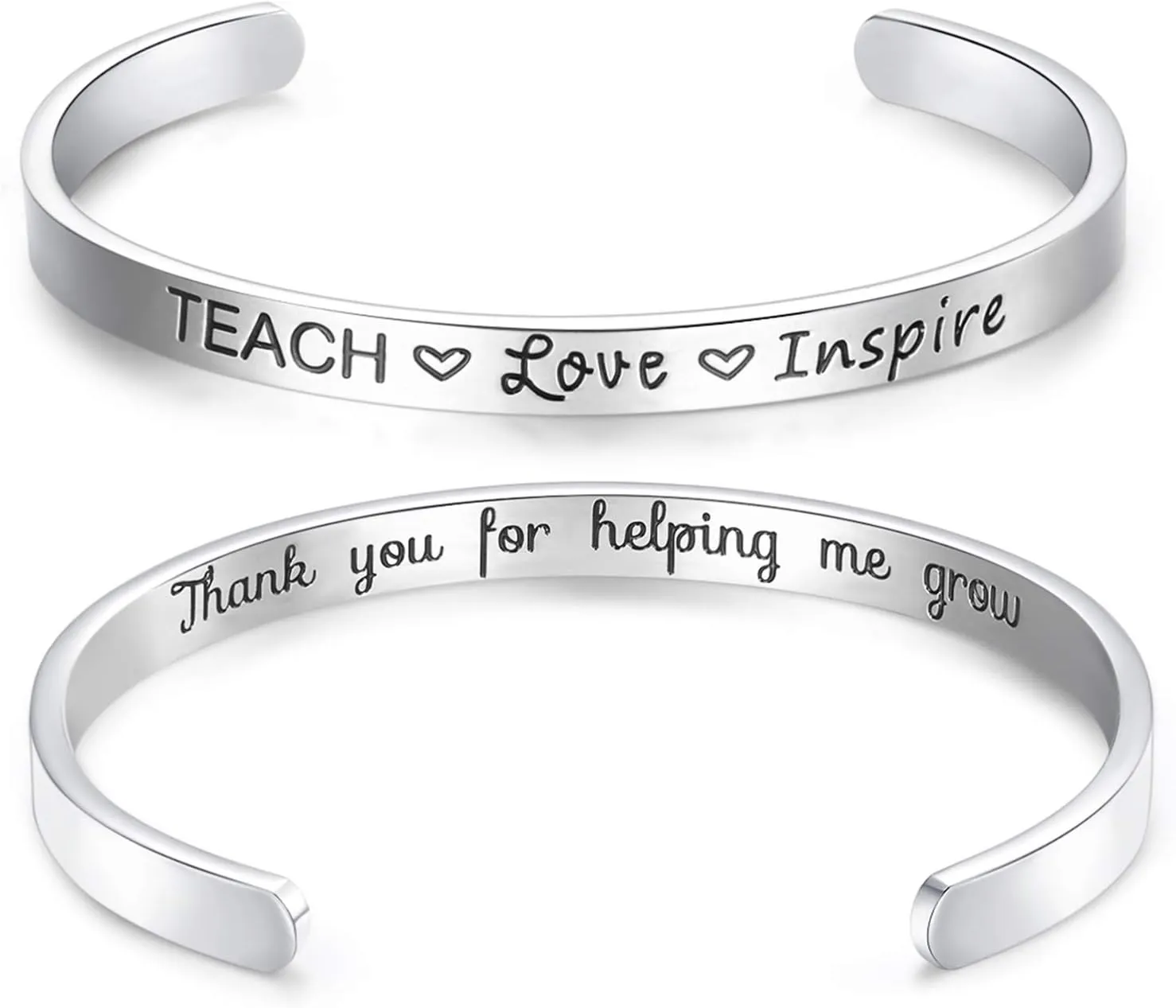 CERSLIMO Teacher Thank You Gifts for Women - Bracelet Cuff Bangle for Christmas, Graduation, Appreciation, Back to School, End of Year, Retirement - From Students