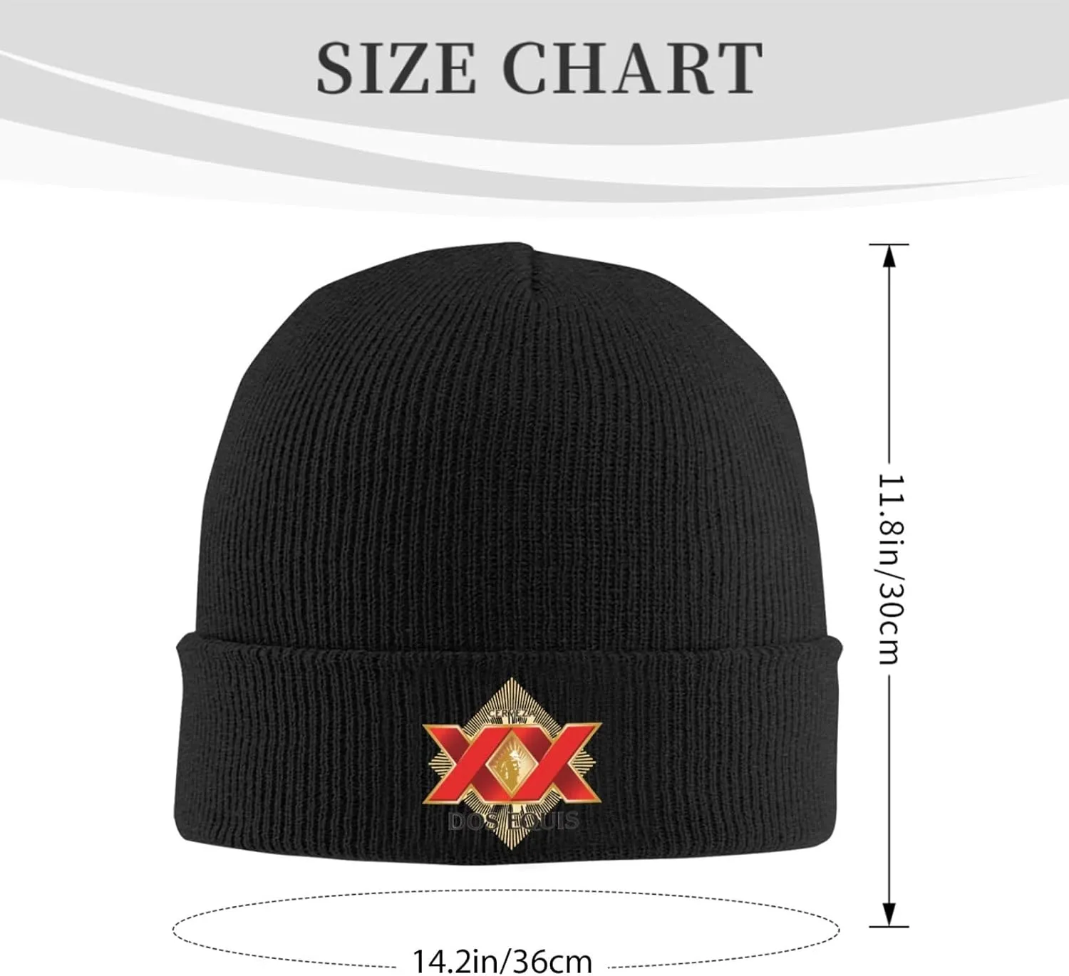 Cerveza Xx Dos Equis Logo Classic Warm Winter Knit Cap Fleece Lined Beanie Hat