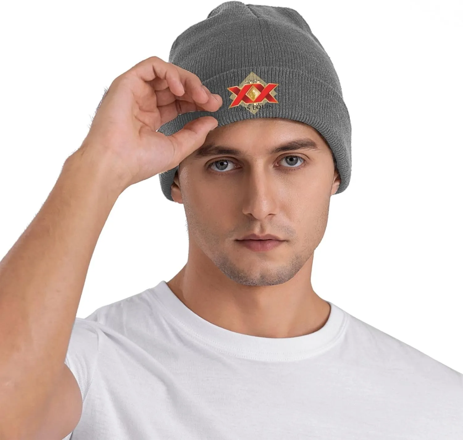 Cerveza Xx Dos Equis Logo Classic Warm Winter Knit Cap Fleece Lined Beanie Hat