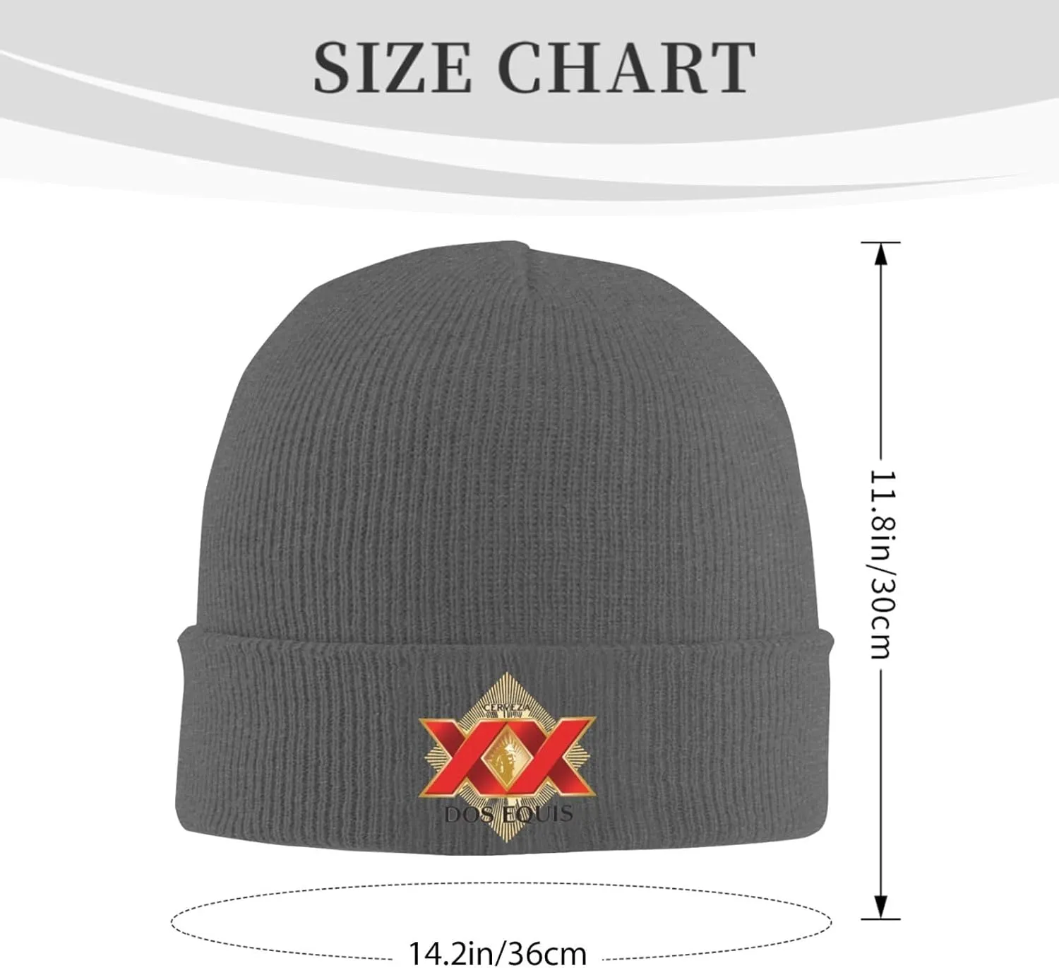 Cerveza Xx Dos Equis Logo Classic Warm Winter Knit Cap Fleece Lined Beanie Hat