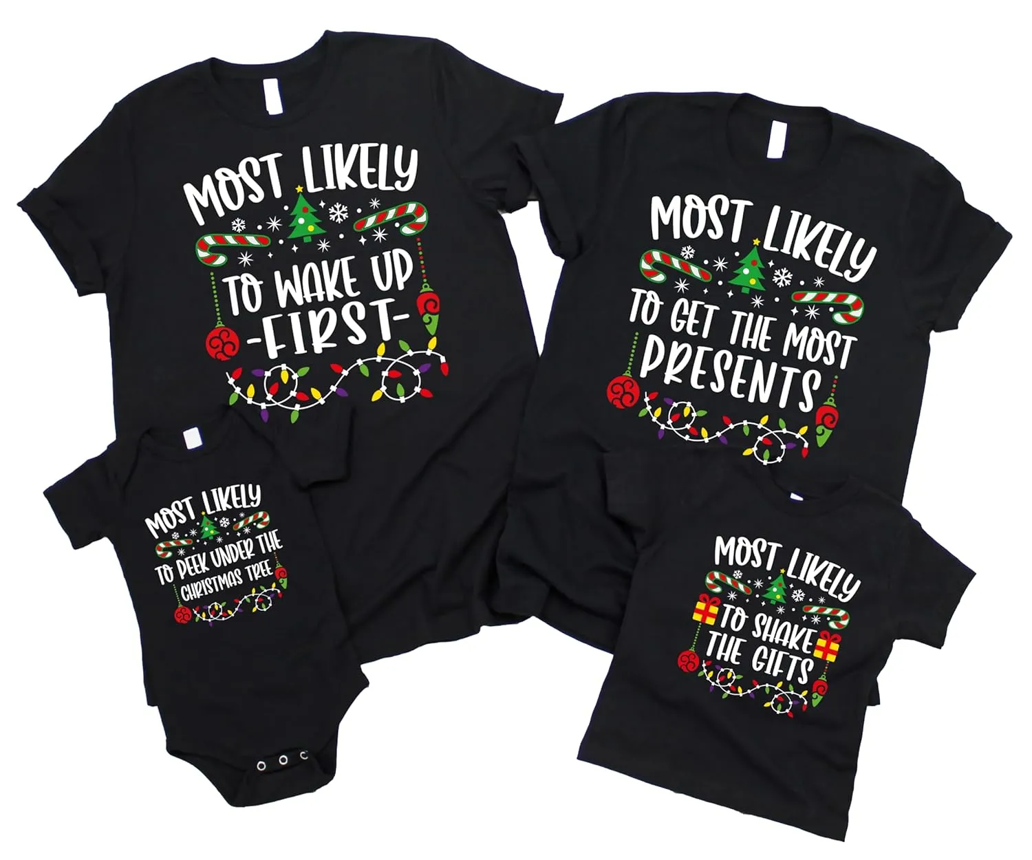 Christmas Family Matching Shirts, 56 Quotes Most Likely And Custom Christmas Shirt, Most Likely To T-Shirt