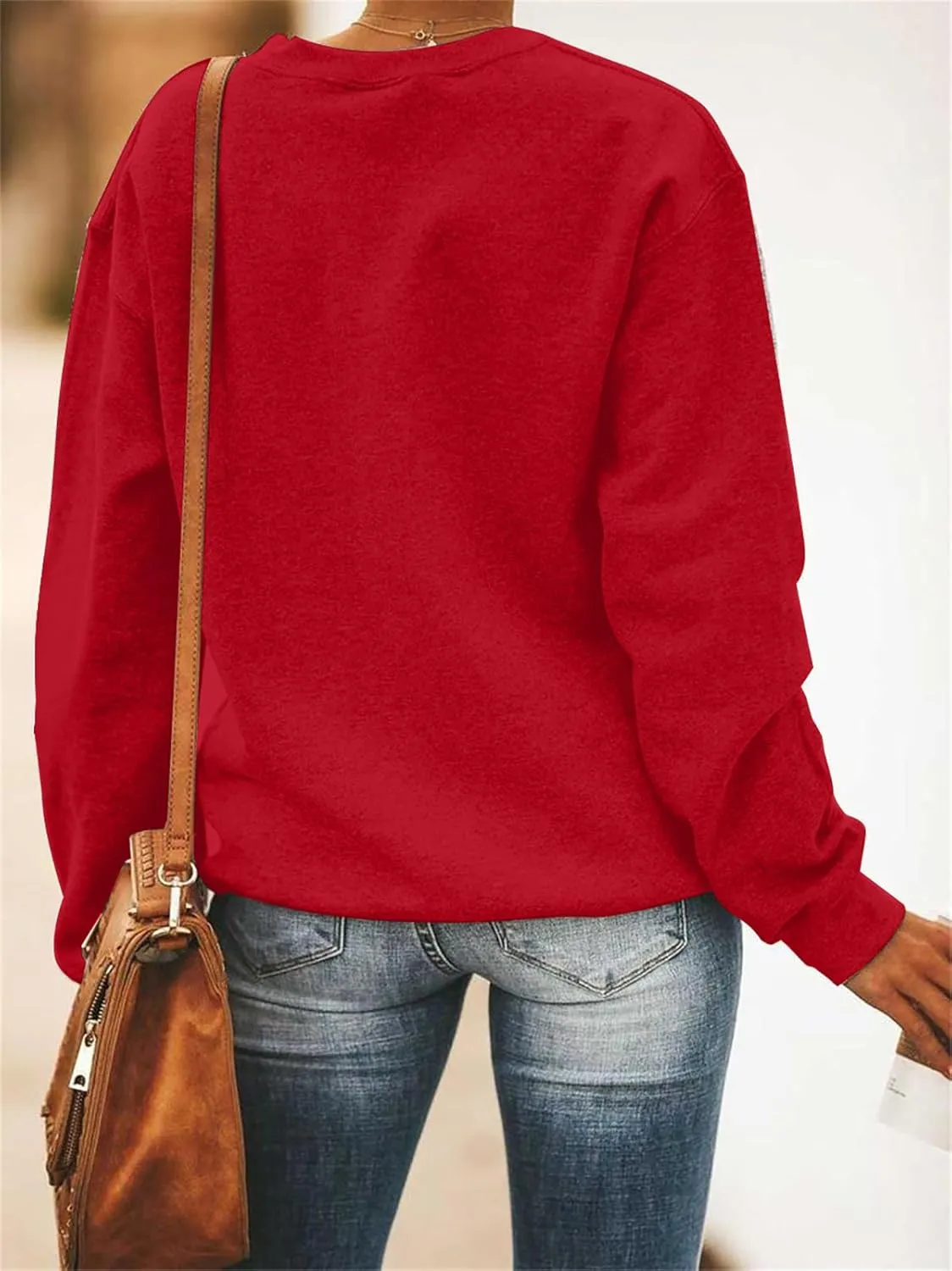 Christmas Sweatshirts for Women Cute Christmas Tree Graphic Long Sleeve Shirt Xmas Holiday Party Pullover Blouse