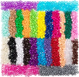 Colourful Plastic Pony Beads for Bracelet for Jewelry Making for Friendship Bracelets 6x9mm Multi-Colored for Beads Hair Braiding DIY Bracelet Necklace Party Decoration Supplies