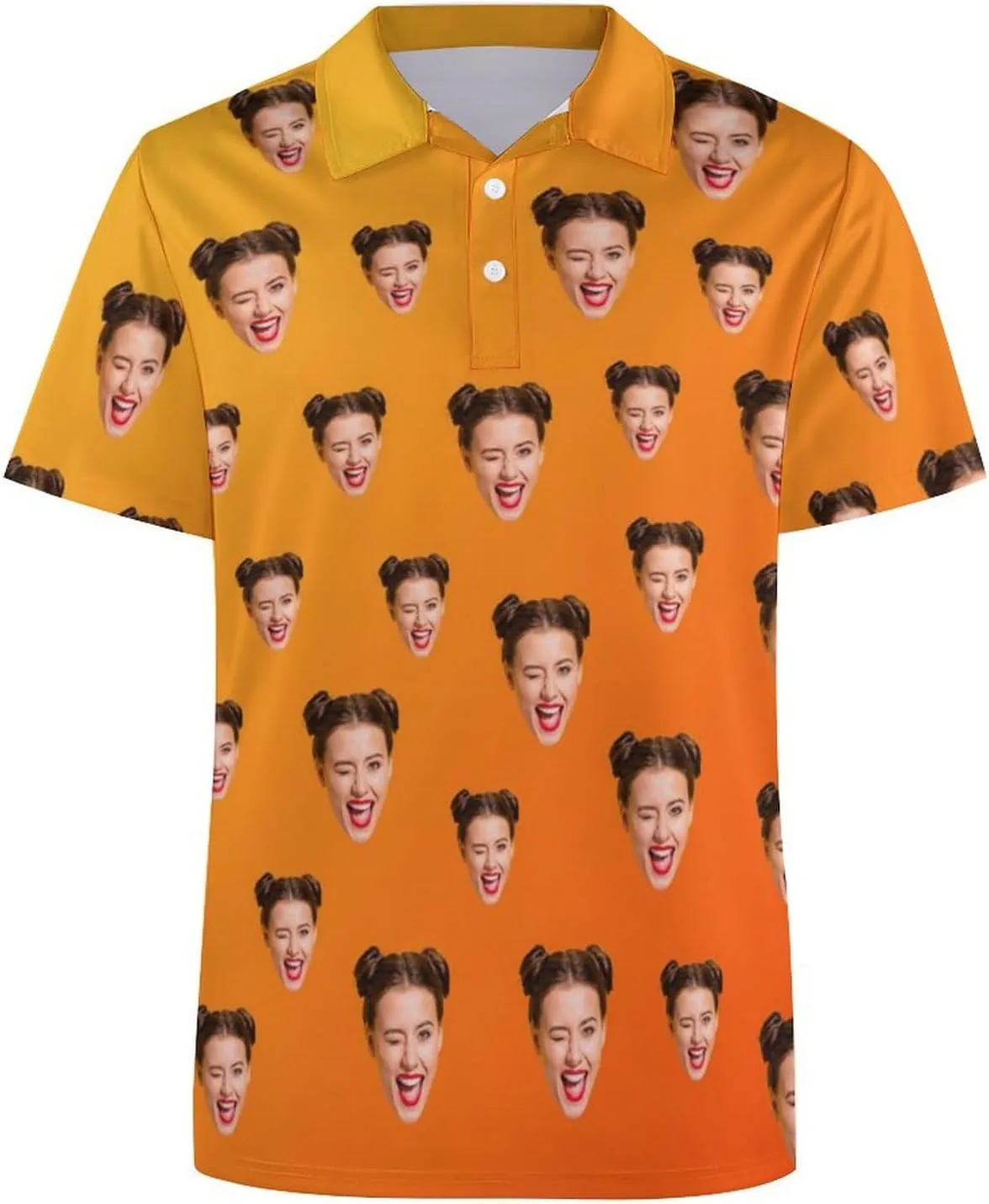 Custom Polo Shirts for Men Personalized Face Golf Shirts Men's Funny Customized Logo Photo Bowling Polo Shirt for Him