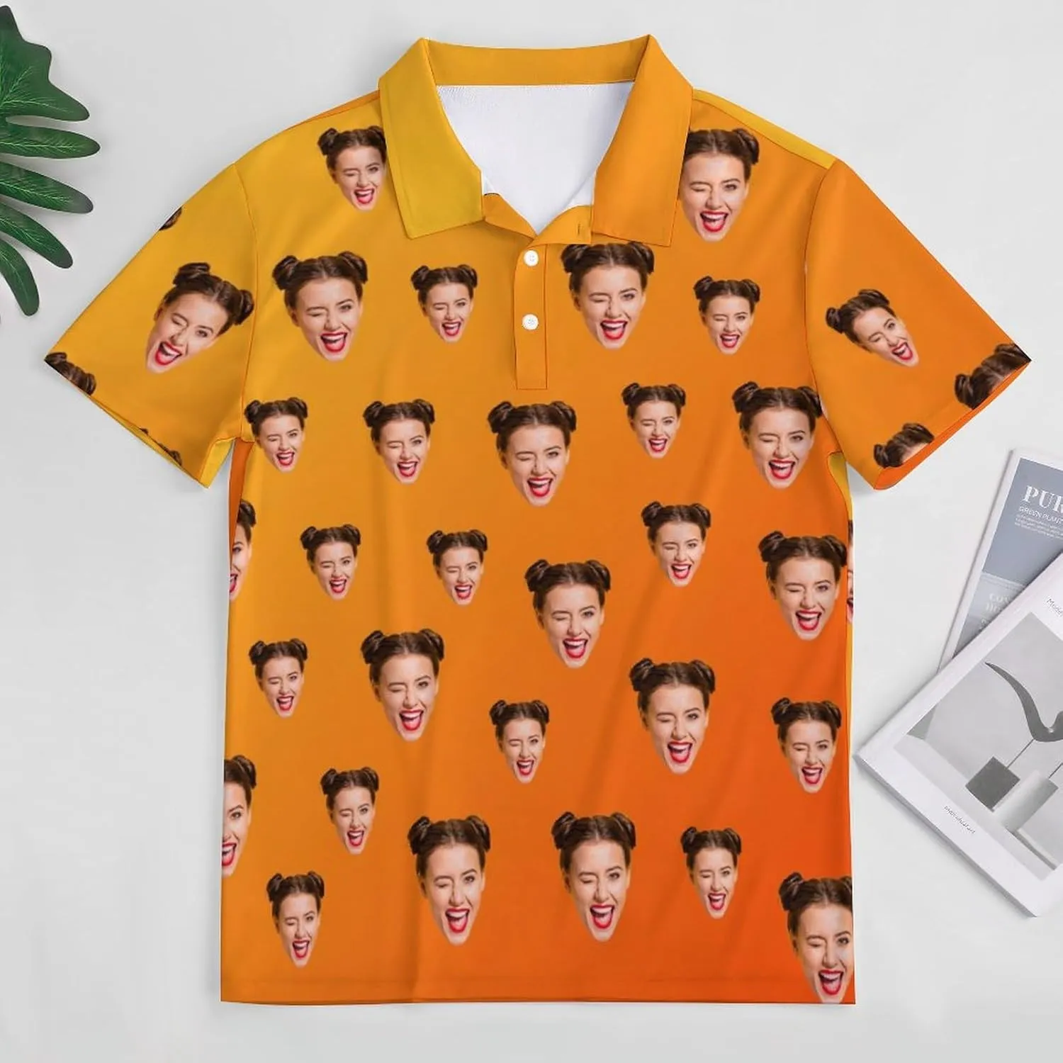 Custom Polo Shirts for Men Personalized Face Golf Shirts Men's Funny Customized Logo Photo Bowling Polo Shirt for Him