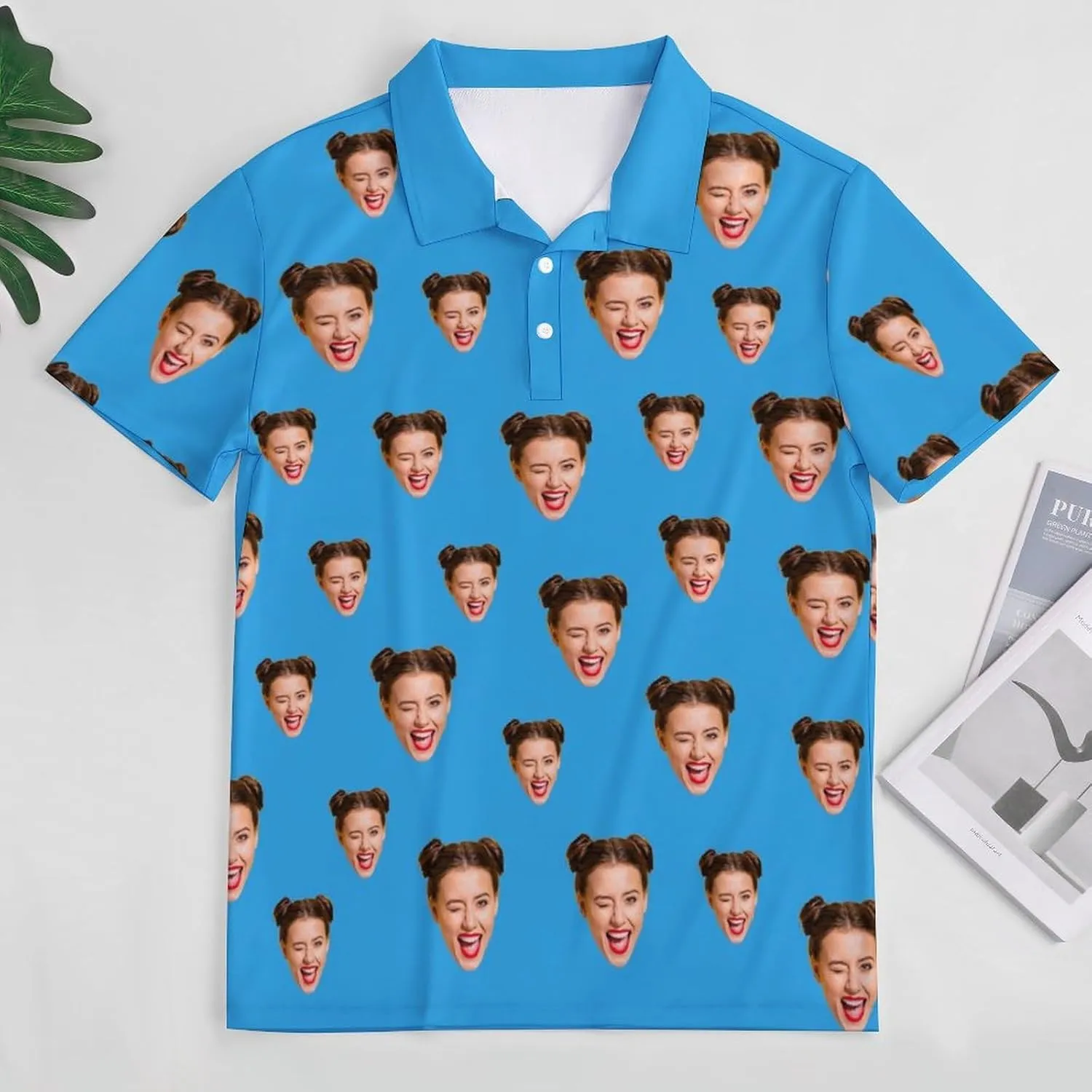Custom Polo Shirts for Men Personalized Face Golf Shirts Men's Funny Customized Logo Photo Bowling Polo Shirt for Him