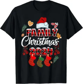 Family Christmas 2024 Matching Outfit Xmas Squad Santa Group T-Shirt