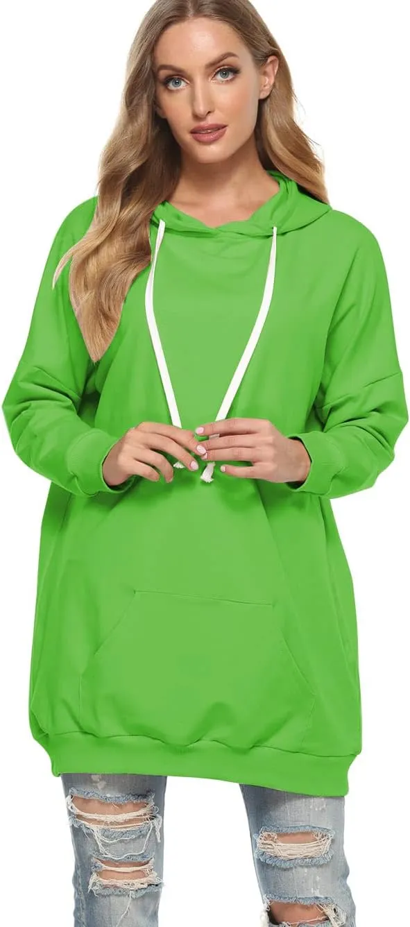 Famulily Womens Oversized Hoodie Extra Long Hooded Tunic Sweatshirt with Pockets