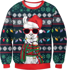For G and PL Unisex Christmas Ugly Funny 3D Print Sweatshirt Crew Neck Pullover