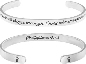   for  Inspirational Gifts Bible Verse Religious Faith Jewelry Cuff Bracelet Mothers Day Christmas Birthday Jewelry for Her Mother Daughter