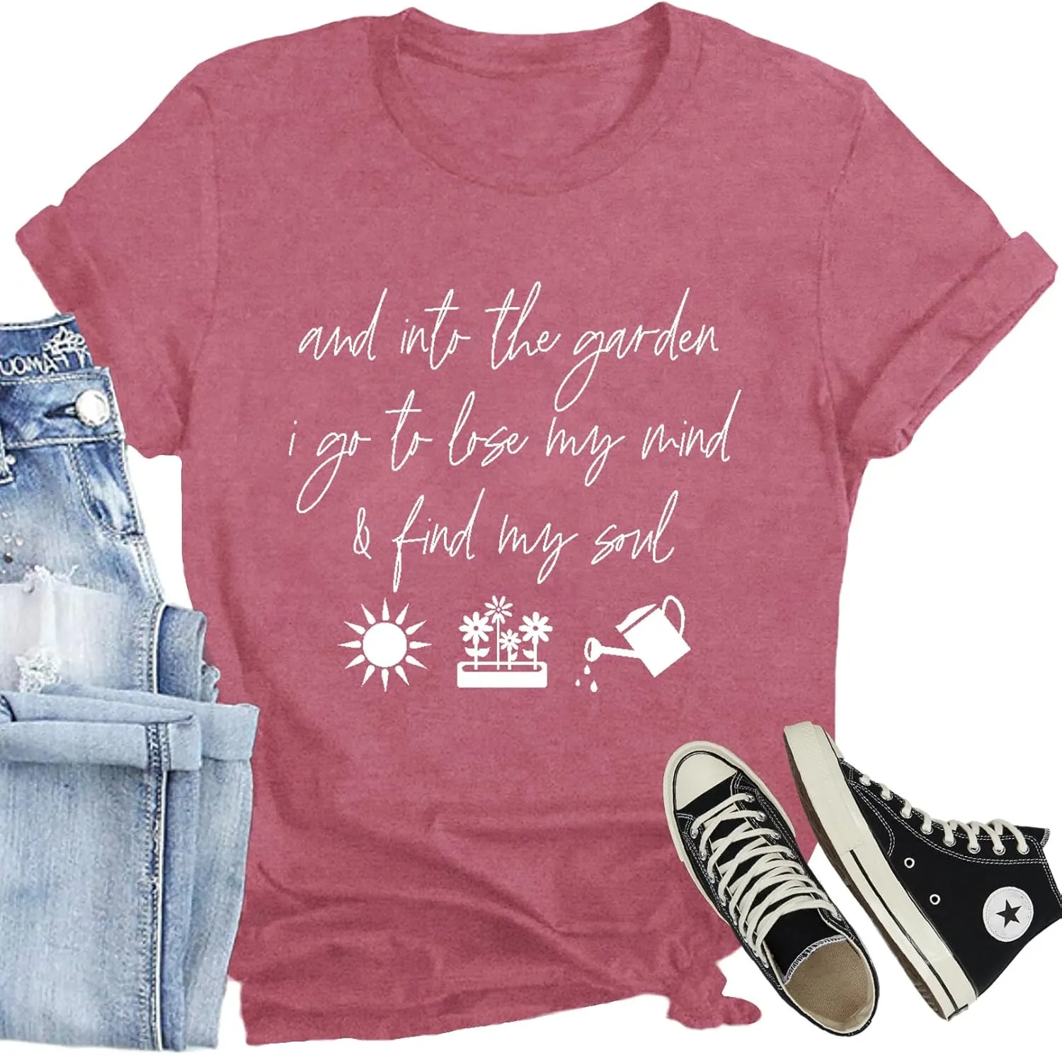Garden Shirts for Women Plant Lover T-Shirt Gardener Lover Tee Tops Casual Plant Short Sleeve