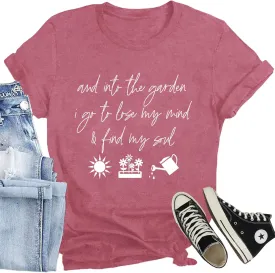 Garden Shirts for Women Plant Lover T-Shirt Gardener Lover Tee Tops Casual Plant Short Sleeve
