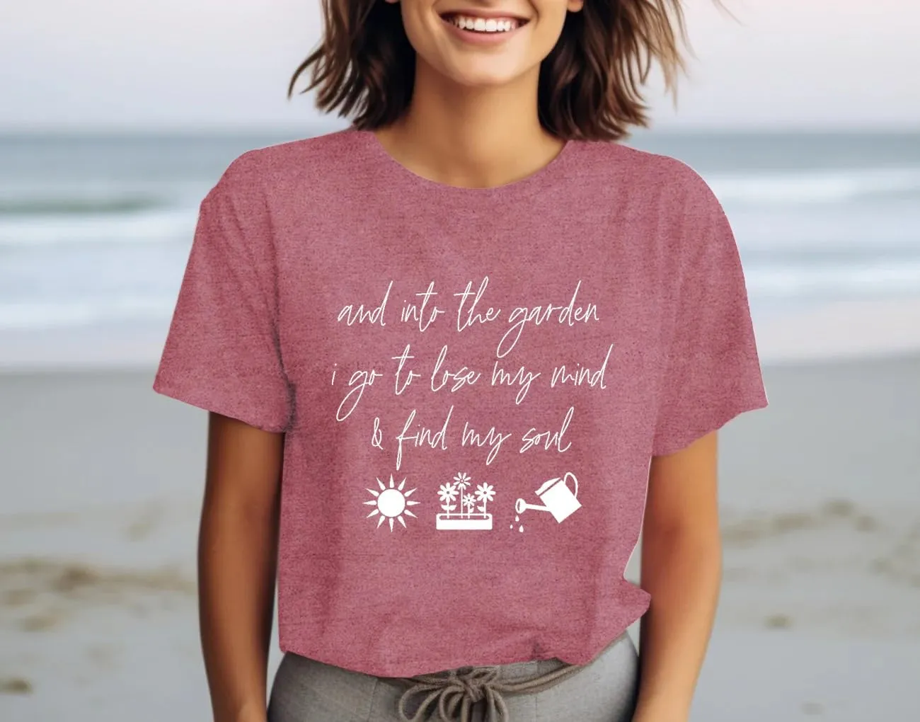 Garden Shirts for Women Plant Lover T-Shirt Gardener Lover Tee Tops Casual Plant Short Sleeve