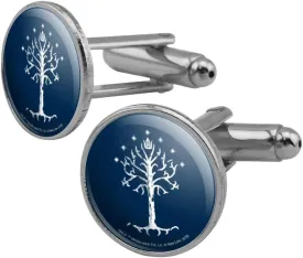 GRAPHICS & MORE Lord of The Rings Tree of Gondor Round Cufflink Set Silver Color