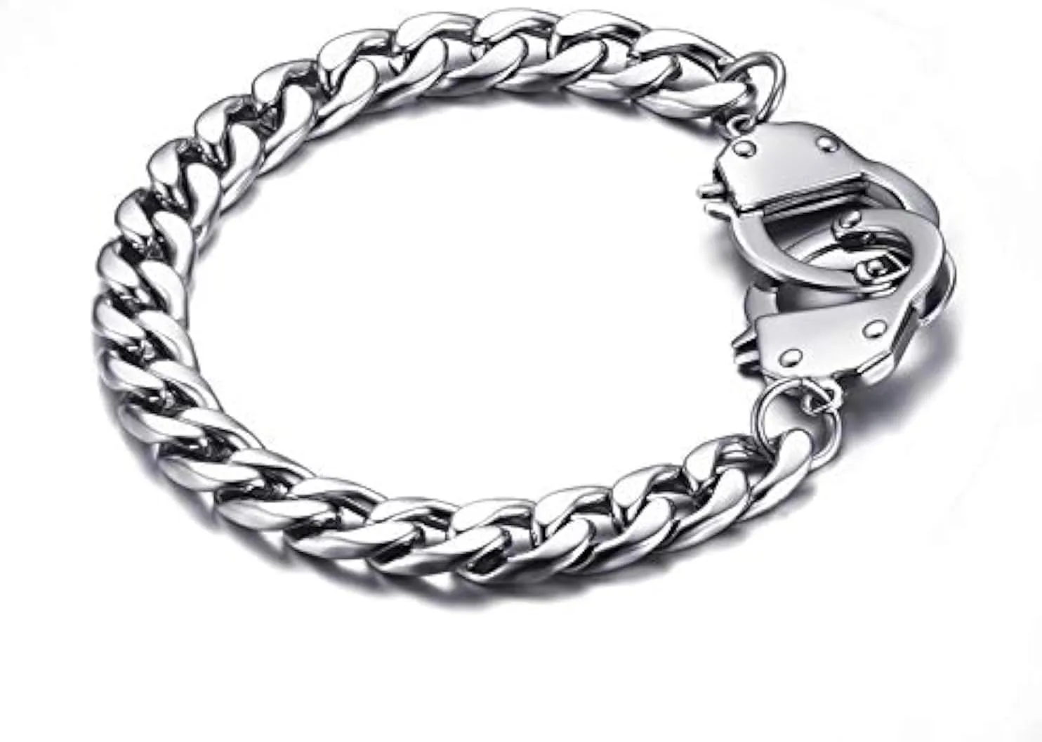 Handcuff Stainless Steel Curb Chain Link Bracelet Partners in Crime Best Friends Bracelets Friendship BFF Bangle for Women Men for Christmas