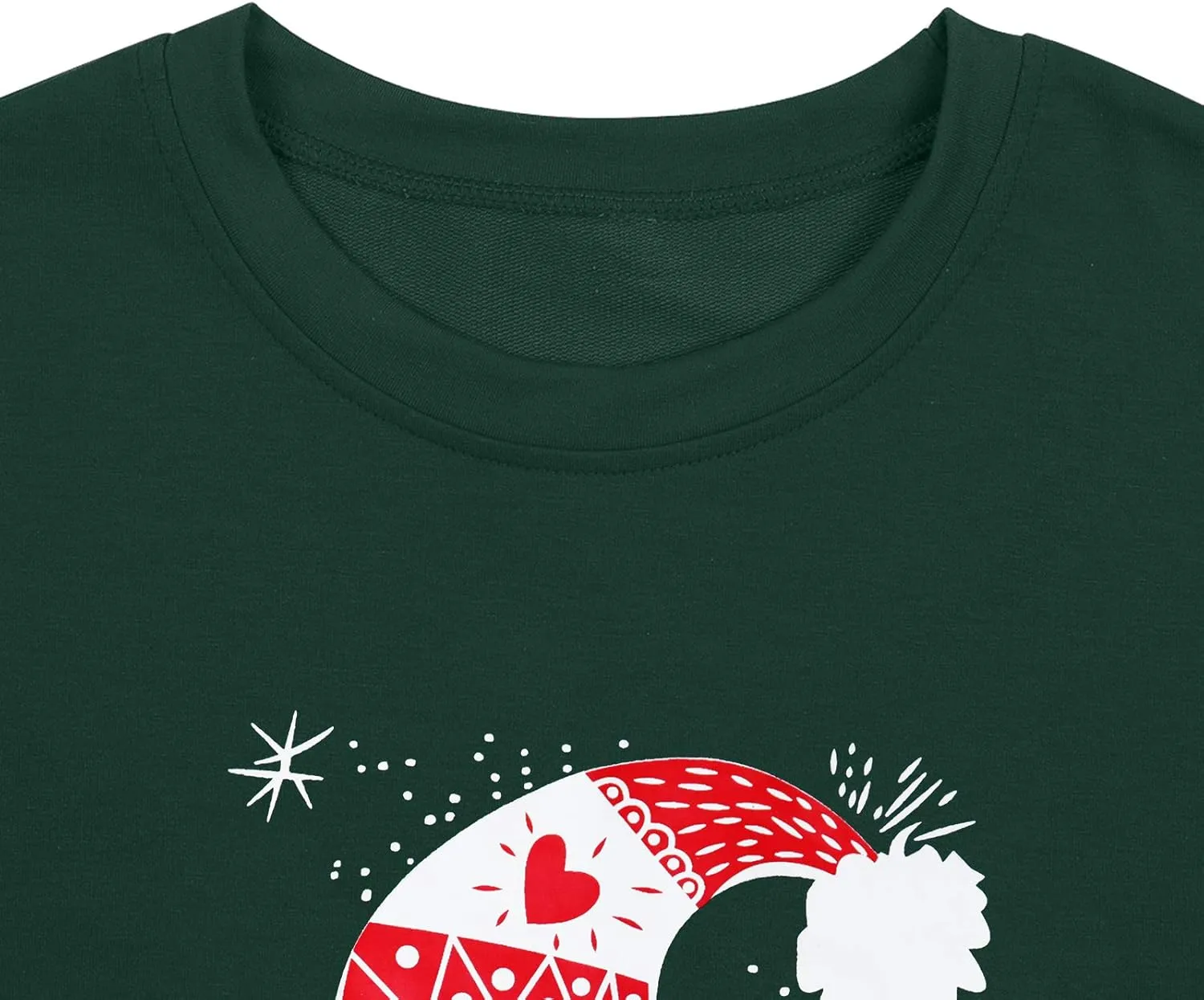 LHBNK Merry Christmas Sweatshirts HoHoHo Christmas Shirt Women Funny Santa Print Graphic Tee Casual Long Sleeve Blouse Tops