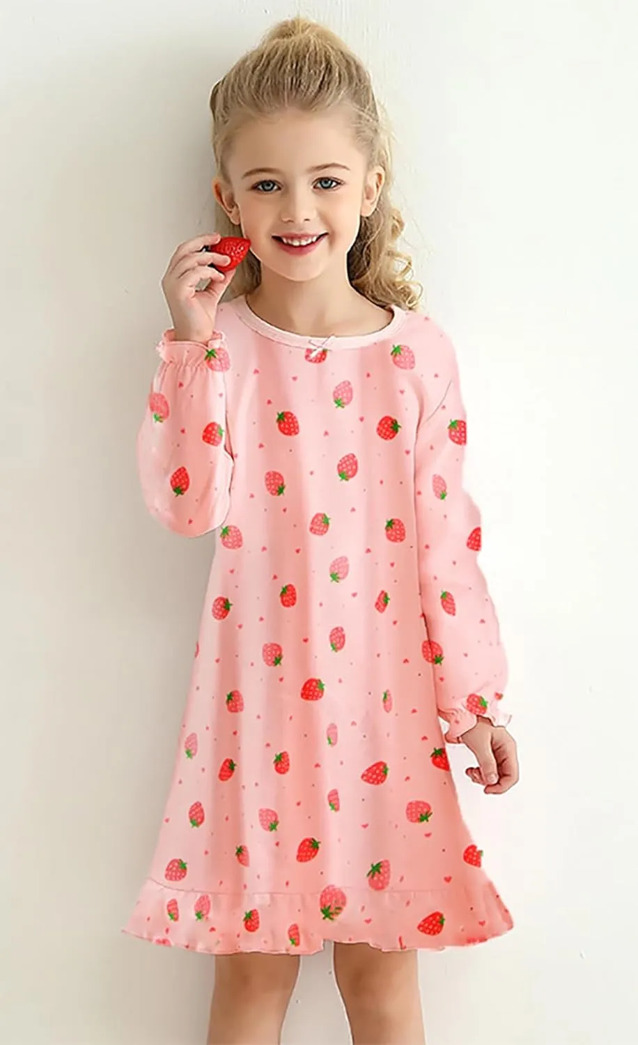 Little Hand Girls Nightie Dress Crewneck Long Sleeve Mermaid CuteDresses for Toddler Clothes 3-9 Years