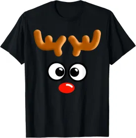 Matching Family Christmas Reindeer Face Xmas Gifts for Kids T-Shirt