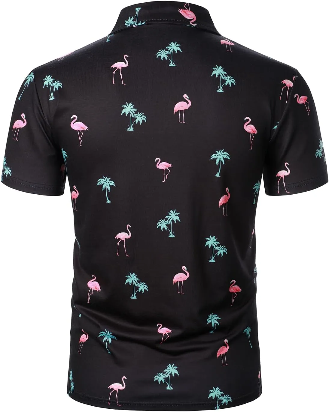 Men's Casual Short Sleeve Polo Shirt Summer Holiday Beach Tropical Tops Golf Shirts for Men