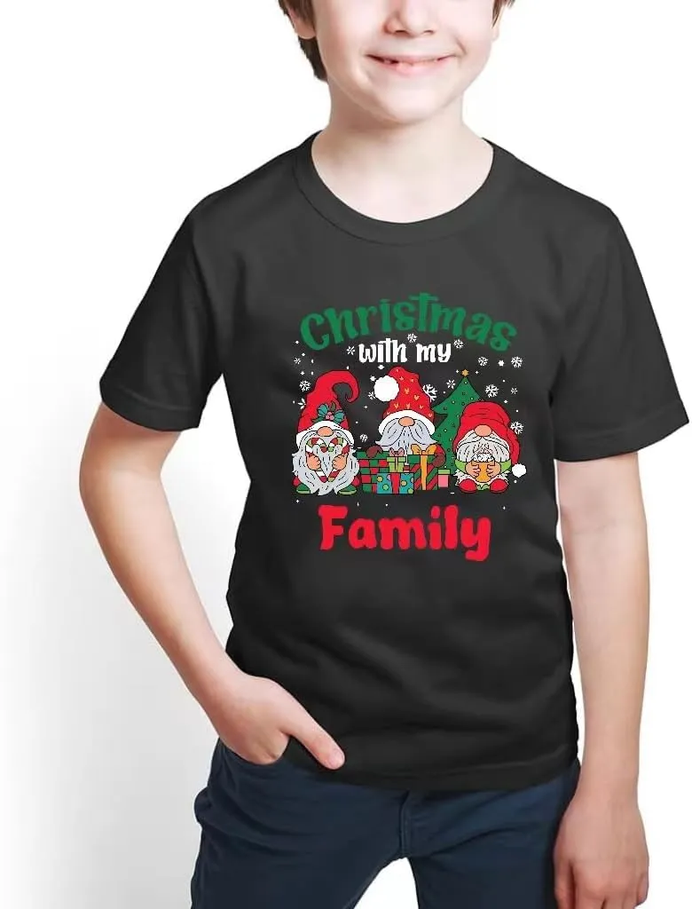 Merry and Bright Shirt Christmas T-Shirts for Family Couple Outfit Tee Christmas Top Parent-Child Short Sleeves