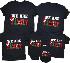Merry and Bright Shirt Christmas T-Shirts for Family Couple Outfit Tee Christmas Top Parent-Child Short Sleeves