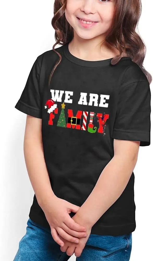 Merry and Bright Shirt Christmas T-Shirts for Family Couple Outfit Tee Christmas Top Parent-Child Short Sleeves