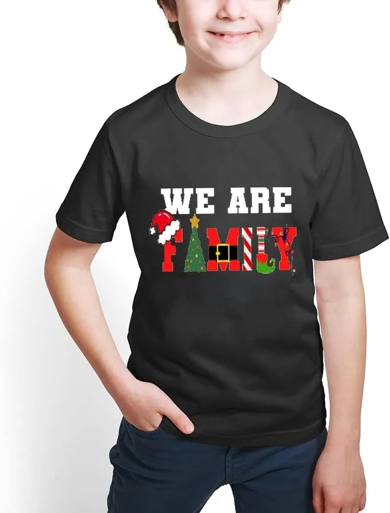 Merry and Bright Shirt Christmas T-Shirts for Family Couple Outfit Tee Christmas Top Parent-Child Short Sleeves