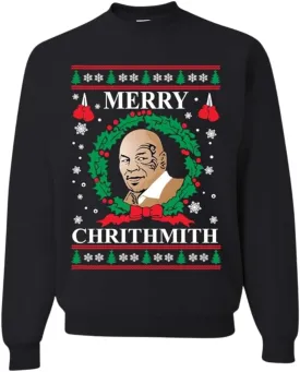 Pure Essence Merry Mike Tyson Ugly Christmas Sweater Unisex Crewneck Graphic Sweatshirt