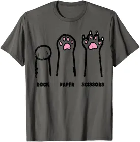 Rock Paper Scissors Cat Paws Funny Boys Girls Kids Toddler T-Shirt