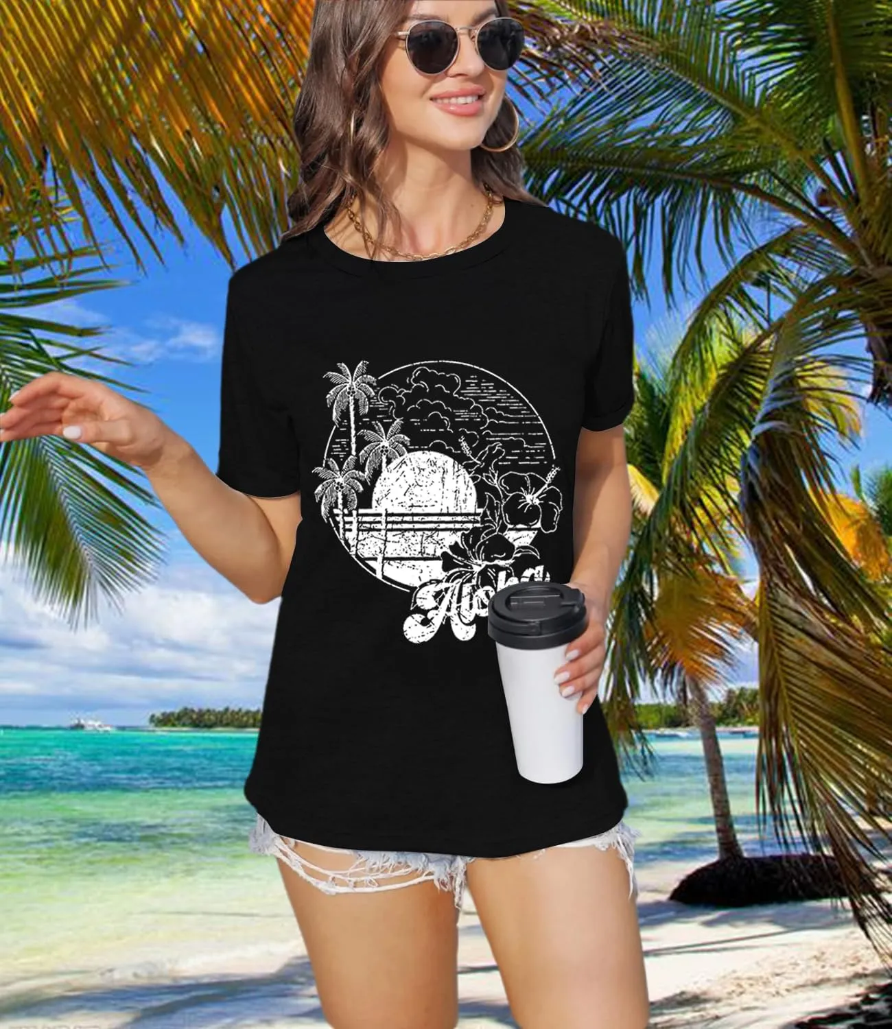 Sunflower Shirts for Women Faith Graphic Tees Short Sleeve Loose Fit Butterfly Teen Girls T Shirt Summer Tops