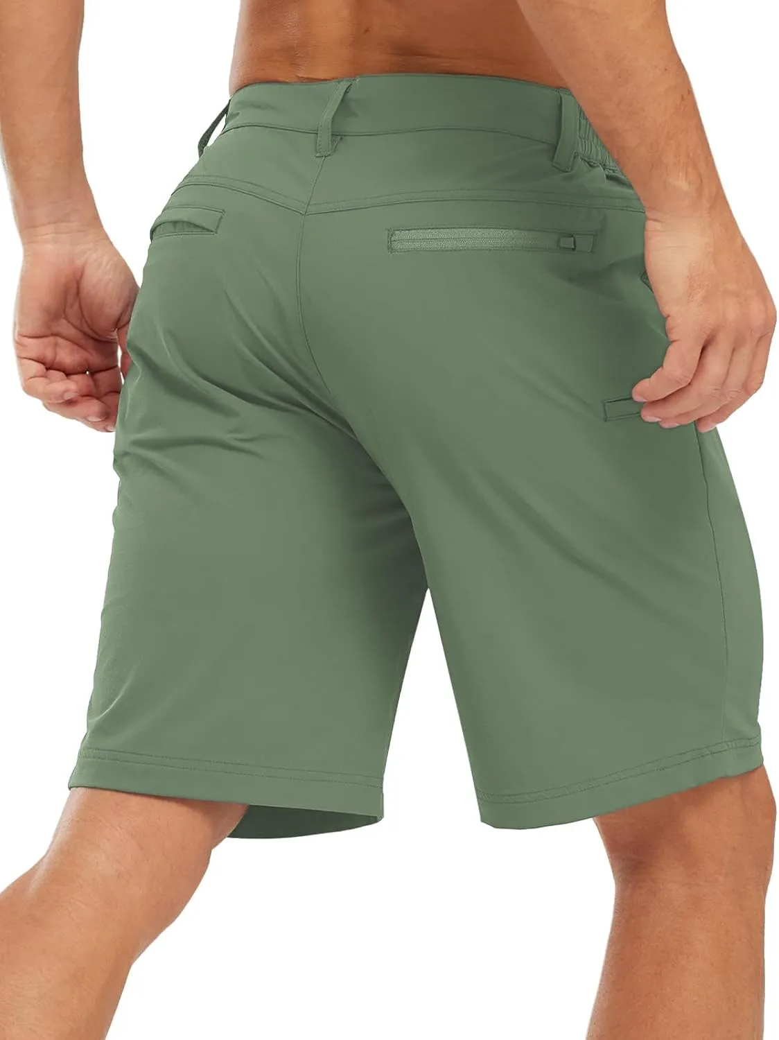 TBMPOY Men's Shorts Golf 9" Casual Elastic Waist Quick Dry Flat Front Travel Shorts with 5 Pockets