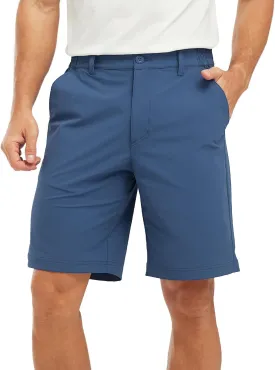 TBMPOY Men's Shorts Golf 9" Casual Elastic Waist Quick Dry Flat Front Travel Shorts with 5 Pockets