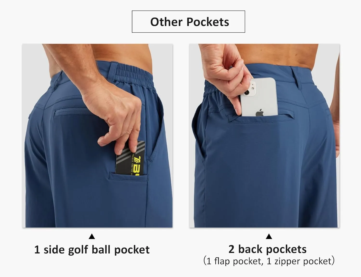 TBMPOY Men's Shorts Golf 9" Casual Elastic Waist Quick Dry Flat Front Travel Shorts with 5 Pockets