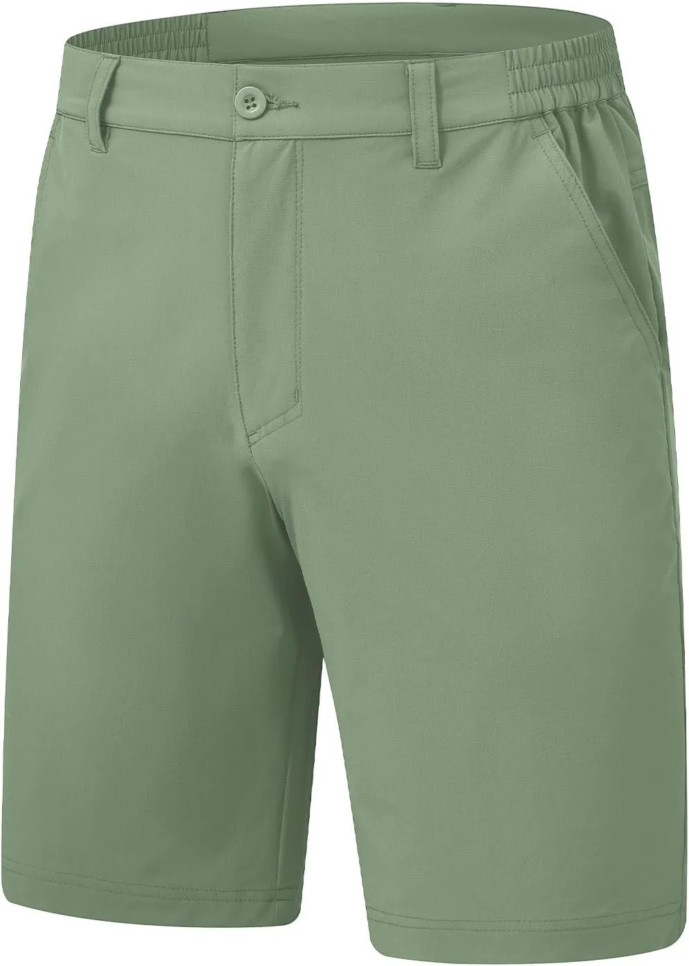 TBMPOY Men's Shorts Golf 9" Casual Elastic Waist Quick Dry Flat Front Travel Shorts with 5 Pockets