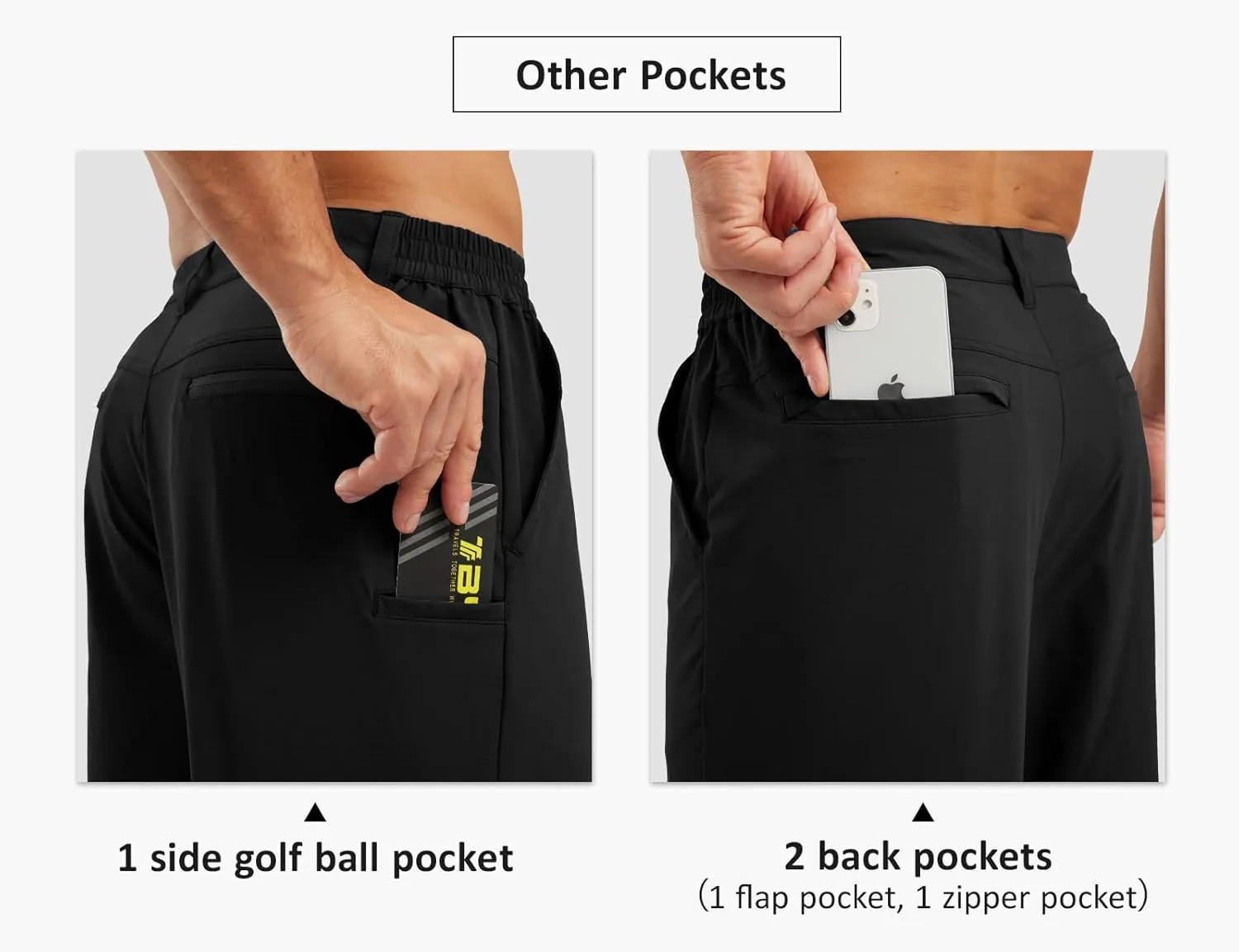 TBMPOY Men's Shorts Golf 9" Casual Elastic Waist Quick Dry Flat Front Travel Shorts with 5 Pockets