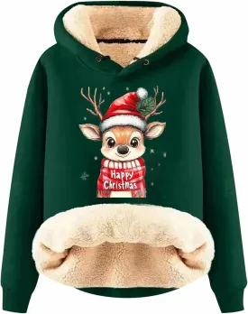 Ugly Christmas Sweatshirts for Women Y2k Pullover Tops Oversized Sweatshirt Loose Fit Drawstring Cute Preppy Hoodie