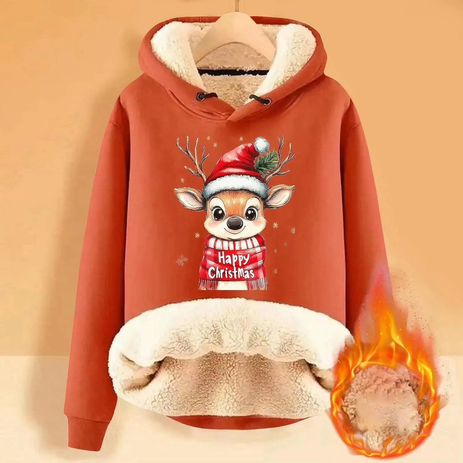 Ugly Christmas Sweatshirts for Women Y2k Pullover Tops Oversized Sweatshirt Loose Fit Drawstring Cute Preppy Hoodie