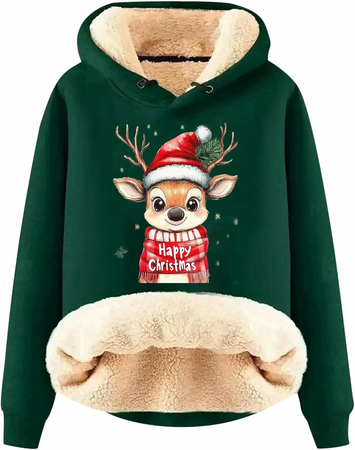 Ugly Christmas Sweatshirts for Women Y2k Pullover Tops Oversized Sweatshirt Loose Fit Drawstring Cute Preppy Hoodie
