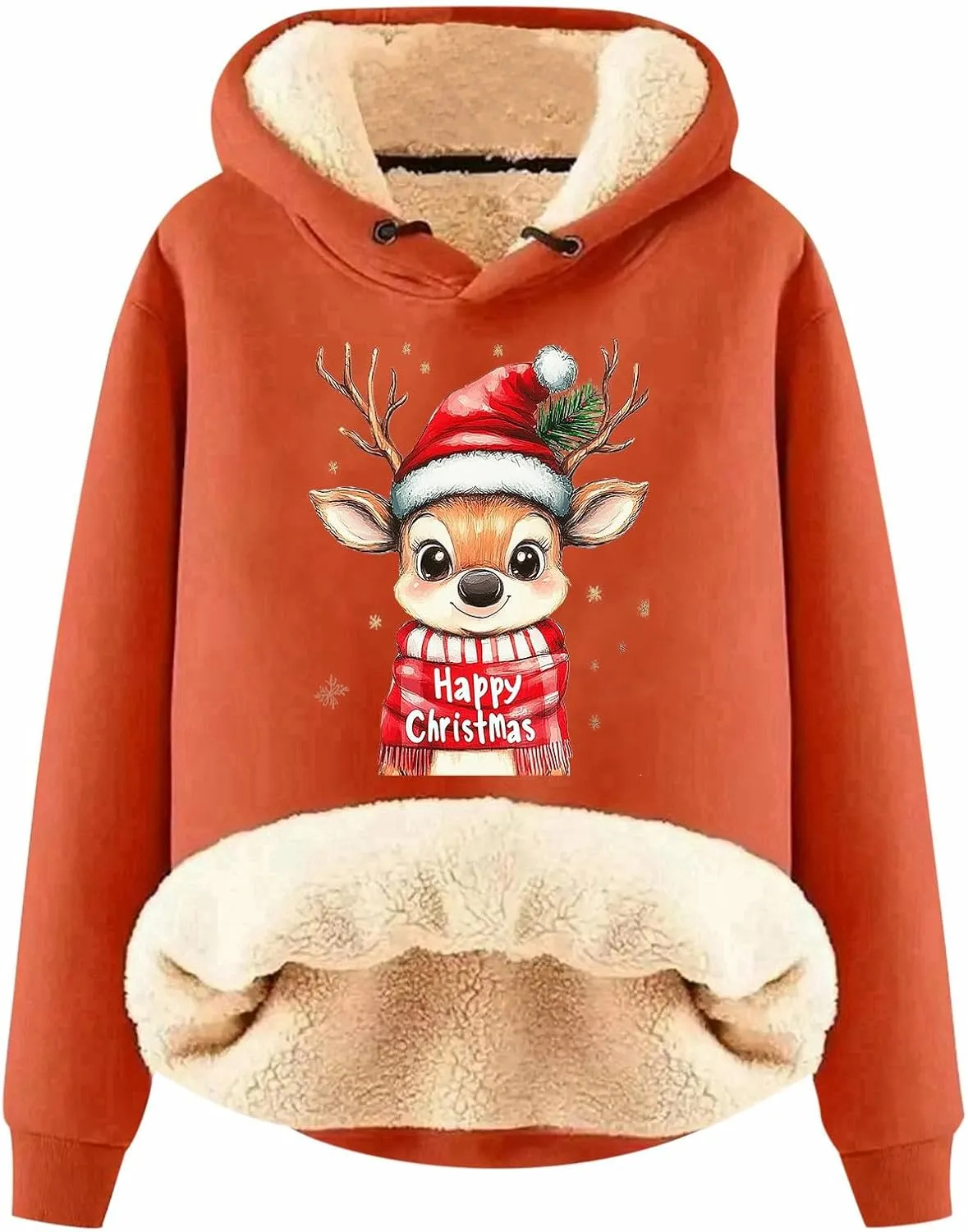 Ugly Christmas Sweatshirts for Women Y2k Pullover Tops Oversized Sweatshirt Loose Fit Drawstring Cute Preppy Hoodie