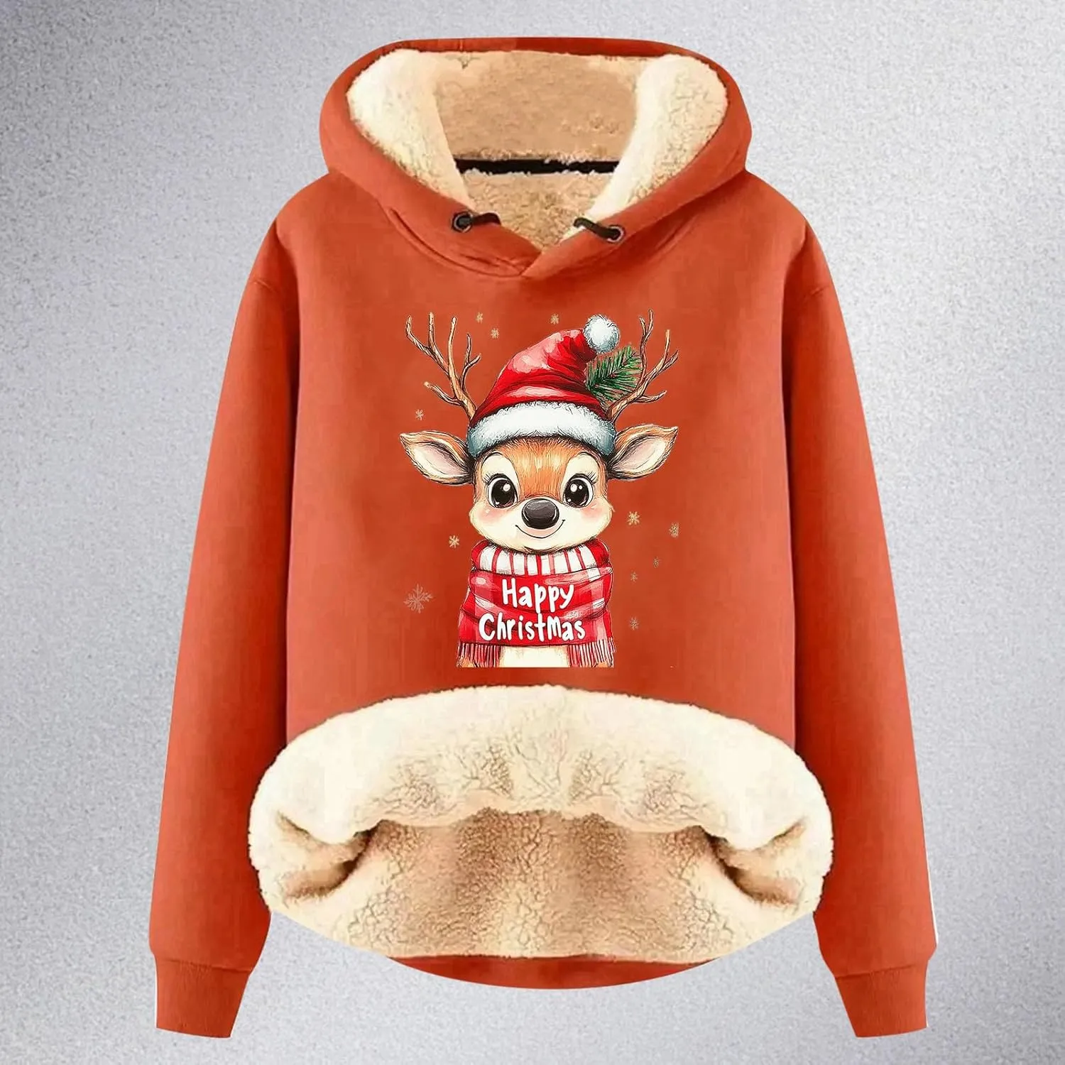Ugly Christmas Sweatshirts for Women Y2k Pullover Tops Oversized Sweatshirt Loose Fit Drawstring Cute Preppy Hoodie