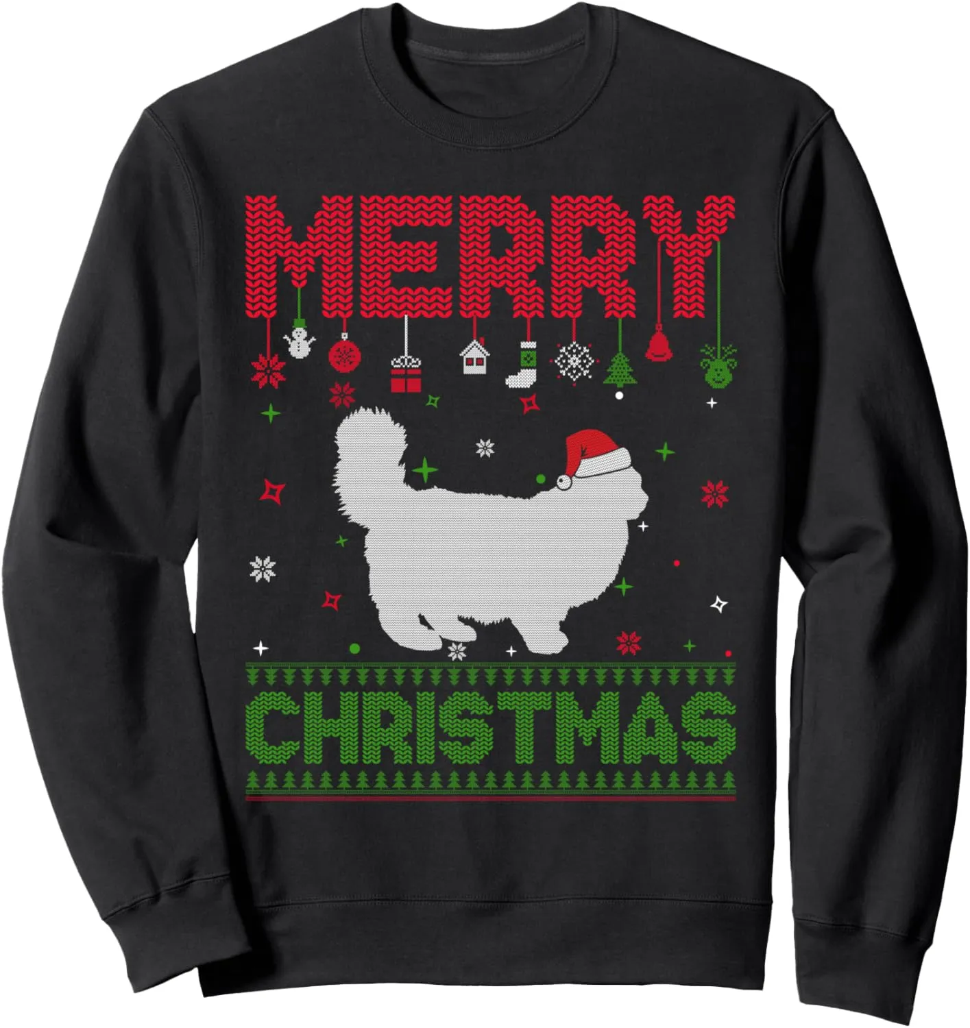 Ugly Holiday Sweater Christmas Funny Ragdoll Cat Graphic Sweatshirt