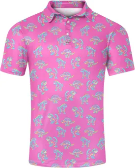 UNIFACO Mens Golf Shirt 3D Print Polo Shirts Dry Fit Performance Moisture Wicking Short Sleeve