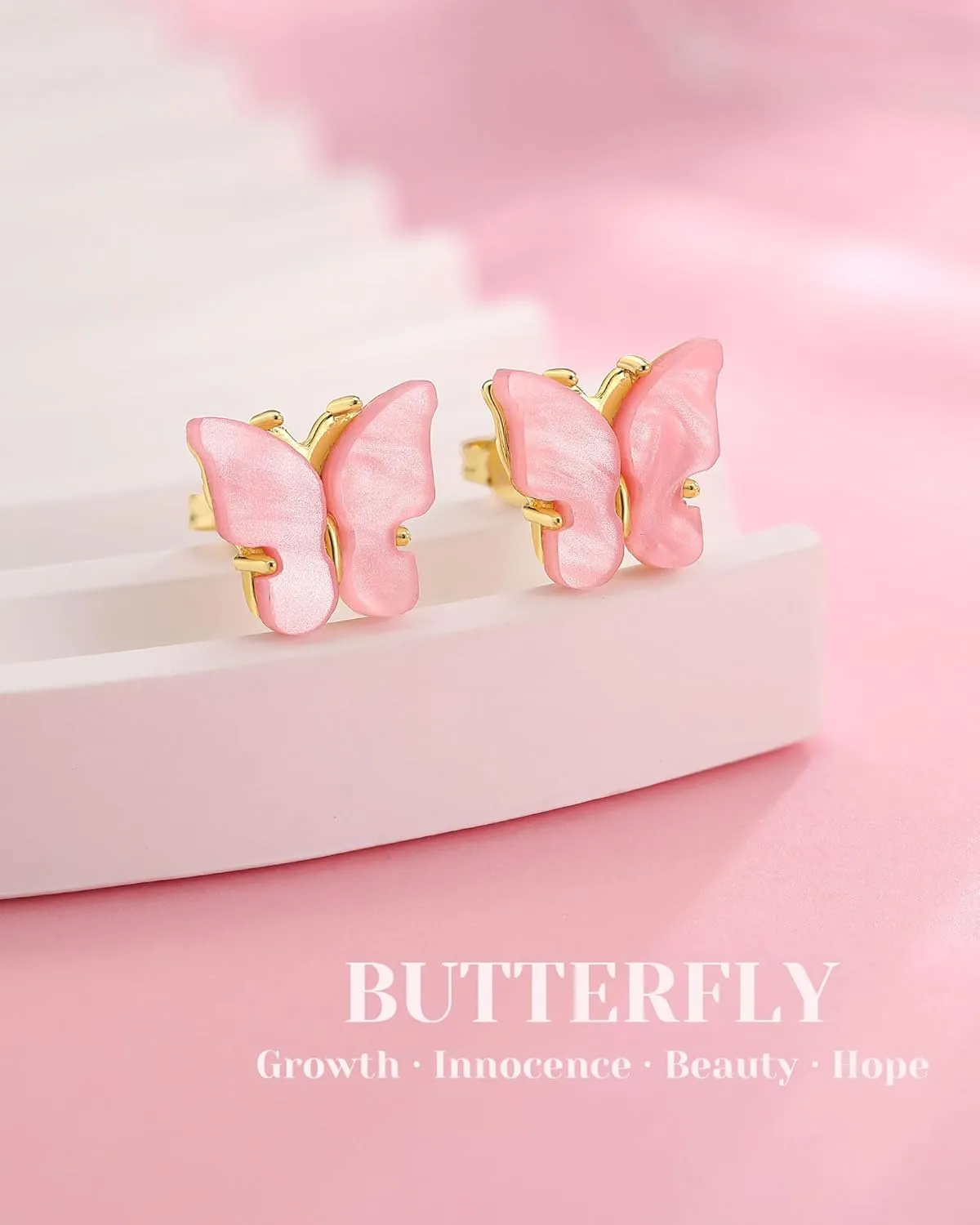 UPROMI Hypoallergenic Butterfly Earrings for Daughter/Granddaughter/Niece, Valentines Christmas Birthday Gifts for Girls