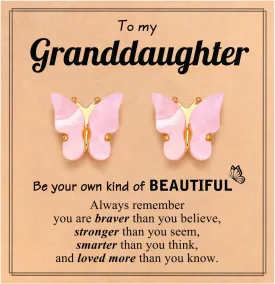 UPROMI Hypoallergenic Butterfly Earrings for Daughter/Granddaughter/Niece, Valentines Christmas Birthday Gifts for Girls