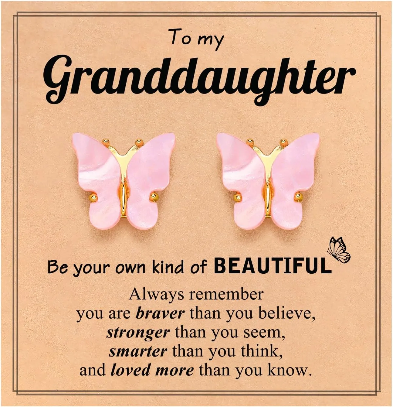 UPROMI Hypoallergenic Butterfly Earrings for Daughter/Granddaughter/Niece, Valentines Christmas Birthday Gifts for Girls