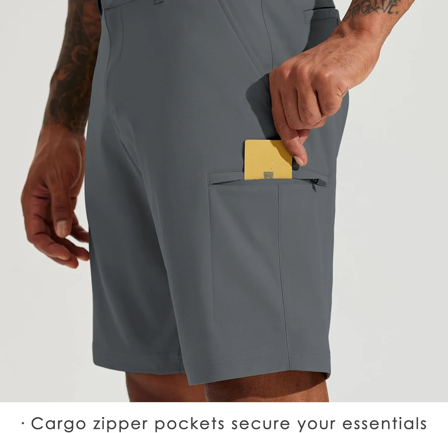 Willit Men's Golf Shorts 10" Stretch Quick Dry Hiking Cargo Shorts for Dress Casual Work with Pockets