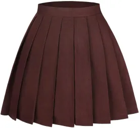 Women's High Waist Pleated Cosplay Cheer Skirt Mini School Tennis Skirts Thanksgiving Day Christmas Skirt