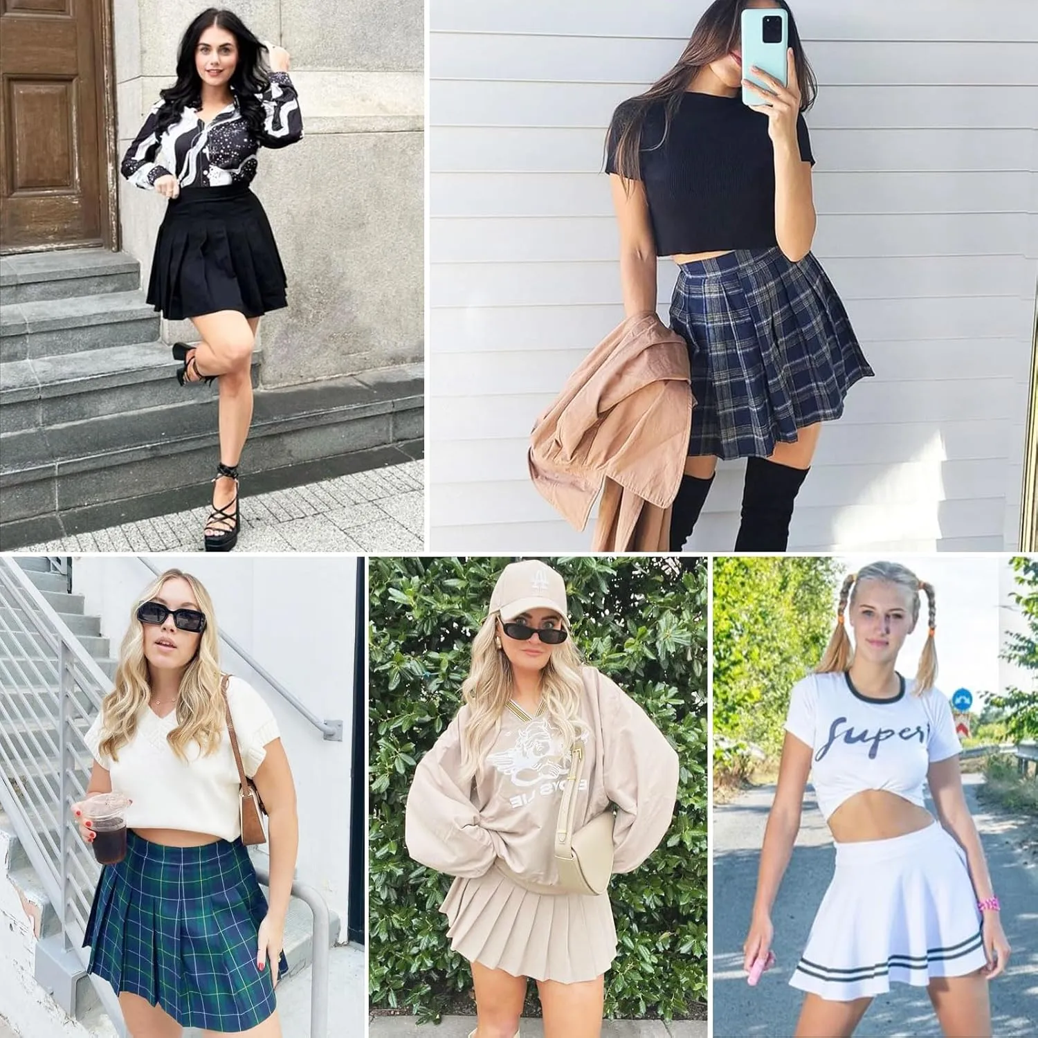 Women's High Waist Pleated Cosplay Cheer Skirt Mini School Tennis Skirts Thanksgiving Day Christmas Skirt